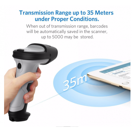 Lecteur code barre bluetooth sans fil type douchette