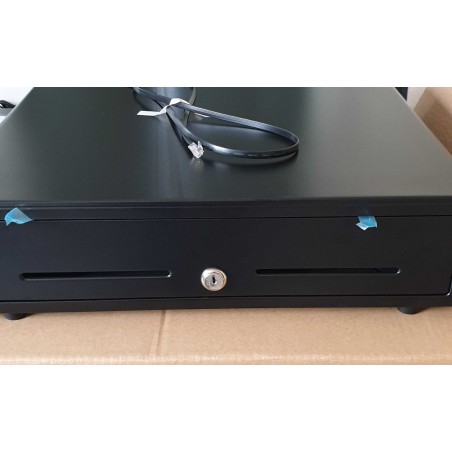 Tiroir caisse noir double fente chèque